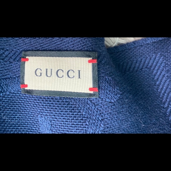 Navy Gucci GG scarf - Picture 4 of 4